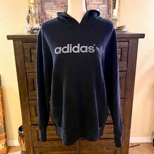 Black Adidas logo hooded sweatshirt